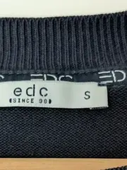 Vorschaubild 4 von edc Damen Pullover Gr. 36/S Blau Baumwolle Casual Langarm Rippstrick