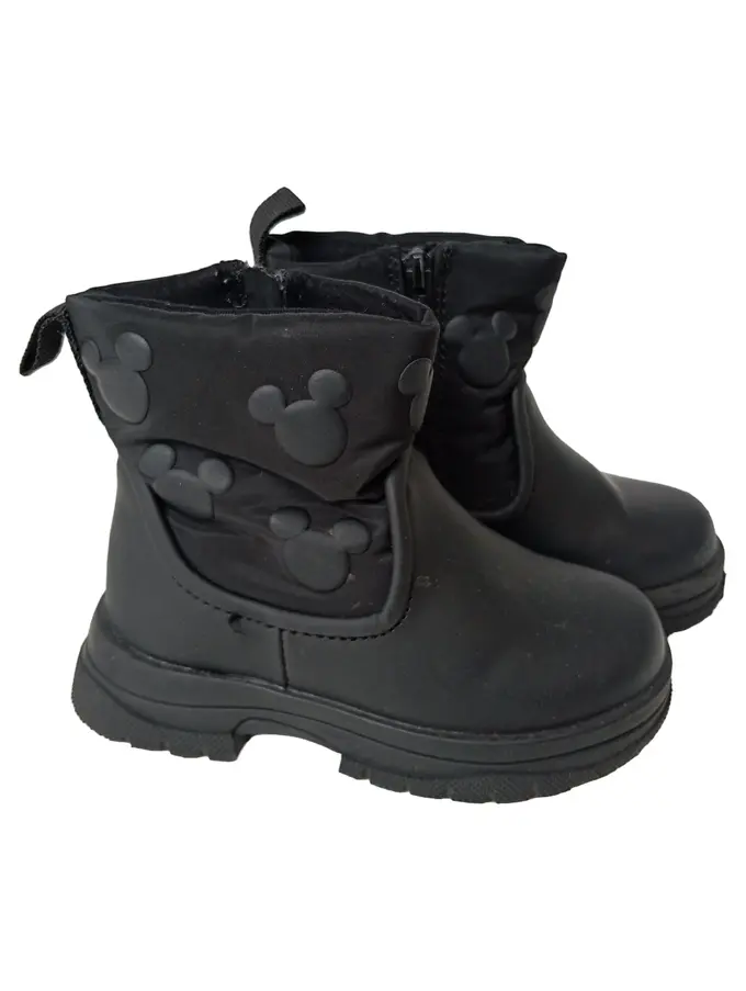 ZARA Kinder Stiefel 21 Schwarz Mickey Mouse Winter Boots