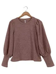 Vorschaubild 2 von Damen Pullover Puffärmel Rosa Meliert Gr. S 36 Strickpullover