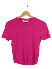 Vorschaubild 2 von Damen T-Shirt Gr. M Pink Basic Kurzarm Rundhals Viskose