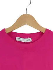 Vorschaubild 3 von Damen T-Shirt Gr. M Pink Basic Kurzarm Rundhals Viskose