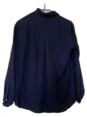 Vorschaubild 2 von Damen Hemdbluse Basic Langarm Blau Gr. 38/M Baumwolle