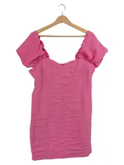 Vorschaubild 1 von Damen Festliches Kleid Pink Elegant Puffärmel Gr. 42;XL