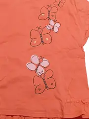 Vorschaubild 3 von Mädchen T-Shirt Gr. 86 Orange Tiermotive Rüschen Pailletten Baumwolle