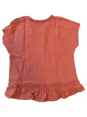 Vorschaubild 2 von Mädchen T-Shirt Gr. 86 Orange Tiermotive Rüschen Pailletten Baumwolle