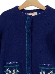 Vorschaubild 2 von Strickjacke Mädchen Gr. 110 Blau Charmant Blumenmuster