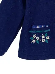 Vorschaubild 3 von Strickjacke Mädchen Gr. 110 Blau Charmant Blumenmuster
