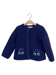 Vorschaubild 1 von Strickjacke Mädchen Gr. 110 Blau Charmant Blumenmuster