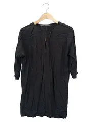 Vorschaubild 1 von Blusenkleid Damen Gr. 38/M Schwarz Baumwolle Casual Tunikakleid