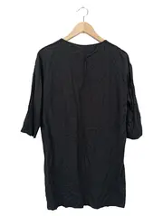 Vorschaubild 2 von Blusenkleid Damen Gr. 38/M Schwarz Baumwolle Casual Tunikakleid