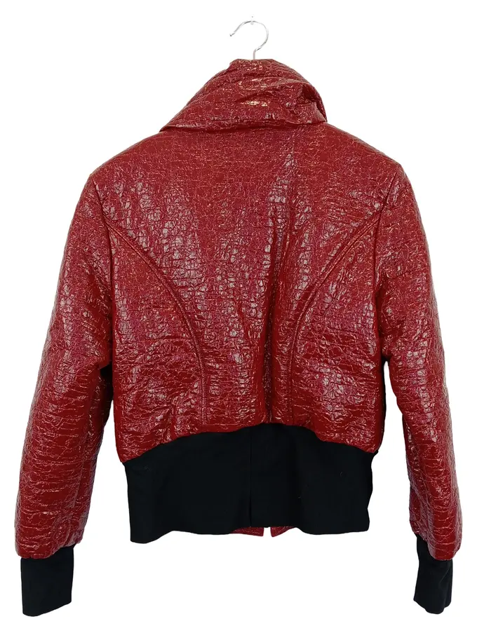 TUZZI Damen Lederjacke Rot 36/S Elegant Modisch Kunstleder Jacke