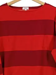 Vorschaubild 3 von Damen Langarmshirt gestreift Rot Gr. 36/S Baumwolle Casual