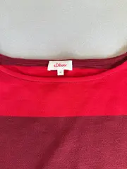 Vorschaubild 4 von Damen Langarmshirt gestreift Rot Gr. 36/S Baumwolle Casual