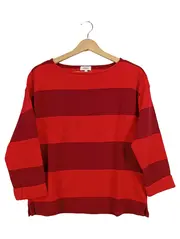 Vorschaubild 1 von Damen Langarmshirt gestreift Rot Gr. 36/S Baumwolle Casual