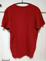Vorschaubild 2 von Herren T-Shirt Rot Gr. L Kurzarm Baumwolle Schriftzug