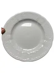 Vorschaubild 1 von Kuchenteller Porzellan Weiß Klassisch Strukturmuster 20cm