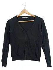 Vorschaubild 1 von Damen Strickjacke Cardigan V-Ausschnitt Schwarz Gr. M