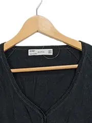 Vorschaubild 3 von Damen Strickjacke Cardigan V-Ausschnitt Schwarz Gr. M