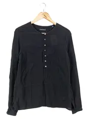Vorschaubild 1 von Damen Bluse Gr. 38/M Schwarz Viskose Klassisch Casual Langarm