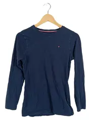 Vorschaubild 1 von Damen Langarmshirt Basic Blau Gr. 36/S Baumwolle
