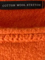 Vorschaubild 4 von Damen Pullover Langarm Uni Orange Gr. S Baumwolle Wolle