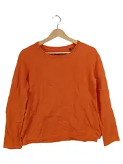 Vorschaubild 1 von Damen Pullover Langarm Uni Orange Gr. S Baumwolle Wolle