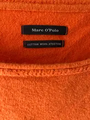 Vorschaubild 2 von Damen Pullover Langarm Uni Orange Gr. S Baumwolle Wolle