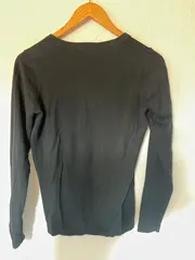 Vorschaubild 2 von Damen Pullover V-Ausschnitt Langarmshirt Gr. 36 Schwarz Casual