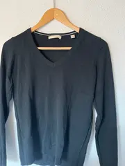 Vorschaubild 3 von Damen Pullover V-Ausschnitt Langarmshirt Gr. 36 Schwarz Casual