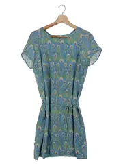 Vorschaubild 1 von Damen Freizeitkleid Gr. 34/XS Blau Florales Muster Bohemian