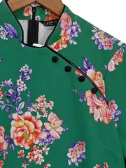 Vorschaubild 2 von Damen Freizeitkleid S Grün Blumenmuster Feminin