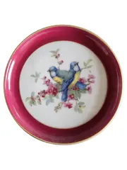 Vorschaubild 1 von Sammelteller Blaumeisen Vogel Motiv Blumen Gold Rand