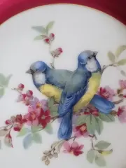 Vorschaubild 2 von Sammelteller Blaumeisen Vogel Motiv Blumen Gold Rand