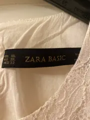 Vorschaubild 3 von Damen Bluse Spitze Basic Beige Gr. 42/XL Kurzarm Baumwolle