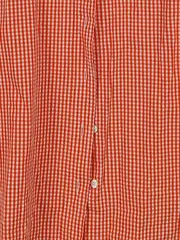 Vorschaubild 4 von Damen Hemdbluse Kariert Orange Langarm Gr. 40 Baumwolle