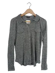 Vorschaubild 1 von Hemdbluse Damen Gr. L Grau Meliert Langarm Casual