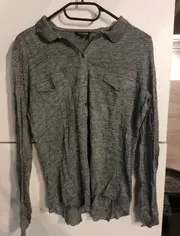 Vorschaubild 3 von Hemdbluse Damen Gr. L Grau Meliert Langarm Casual