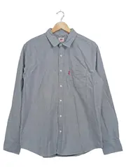 Vorschaubild 1 von Herren Freizeithemd Langarm Blau Baumwolle Gr. L