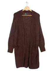 Vorschaubild 1 von Damen Strickjacke Cardigan Gr. 36/S Lila Bohemian Langarm Strick