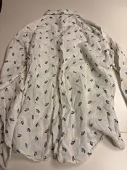 Vorschaubild 2 von Herren Leinenhemd Gr. M Weiß Blumenmuster Casual