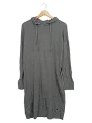 Vorschaubild 1 von EDC Damen Kapuzenpullover Kleid Gr. 38/M Grau Casual