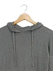 Vorschaubild 2 von EDC Damen Kapuzenpullover Kleid Gr. 38/M Grau Casual