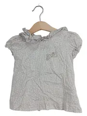 Vorschaubild 1 von Mädchen Bluse Kurzarm Blumenmuster Rüschen Baumwolle Beige Gr. 74