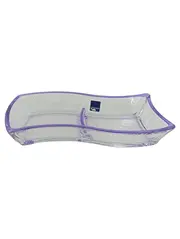 Vorschaubild 1 von Glasschale Servierschale 2-geteilt Transparent Lila Rand 24cm