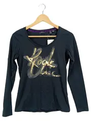 Vorschaubild 1 von Langarmshirt Damen Gr. 34/XS Schwarz Casual Rock Chic Schriftzug