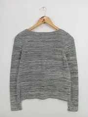 Vorschaubild 3 von Damen Strickjacke Gr. 36/S Grau Klassisch Elegant Baumwolle