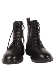 Vorschaubild 2 von Kinder Stiefel Gr. 28 Schwarz Combat Boots Schnürung Reißverschluss