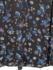 Vorschaubild 2 von Damen Bluse 3/4-Arm Blumenmuster Schleife Schwarz L