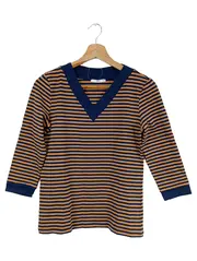 Vorschaubild 1 von EDC Damen Bluse gestreift Maritim V-Ausschnitt 3/4-Arm Gr. XS