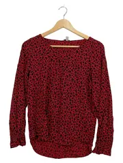 Vorschaubild 1 von Damen Bluse Langarm Floral Rot Gr. XS 34